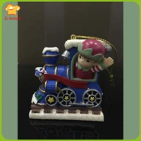 elf driving train silicone molds clay soap candle fat chocolate christmas cake decoration moulds