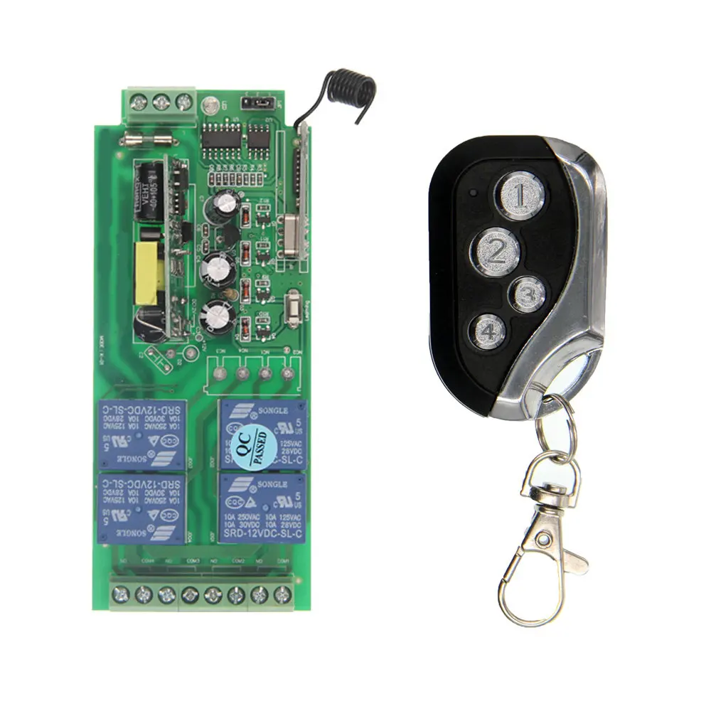 Переменный ток 85 250 В 110 220 230 4 канала 10 А|4 ch receiver|relay remote 220v220v wireless control switch |