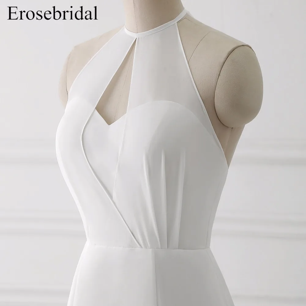 2018 новые шифоновые Свадебные платья Erosebridal Русалка свадебное платье дешевая цена