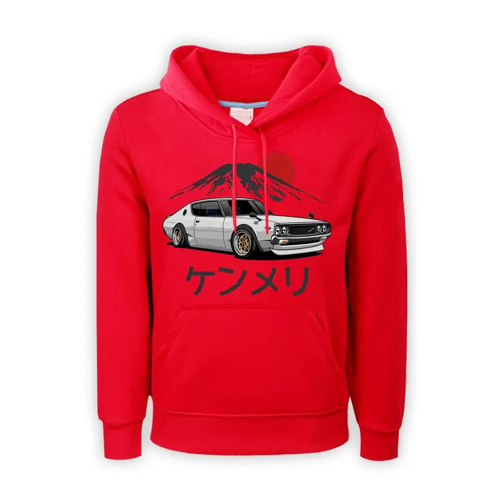Красный Nissan Skyline GT-R weatshirt Мужской пуловер gtr толстовка с капюшоном куртки Толстовка в винтажном стиле Одежда автомобиль стильные толстовки мальчиков с капюшоном - Цвет: Красный