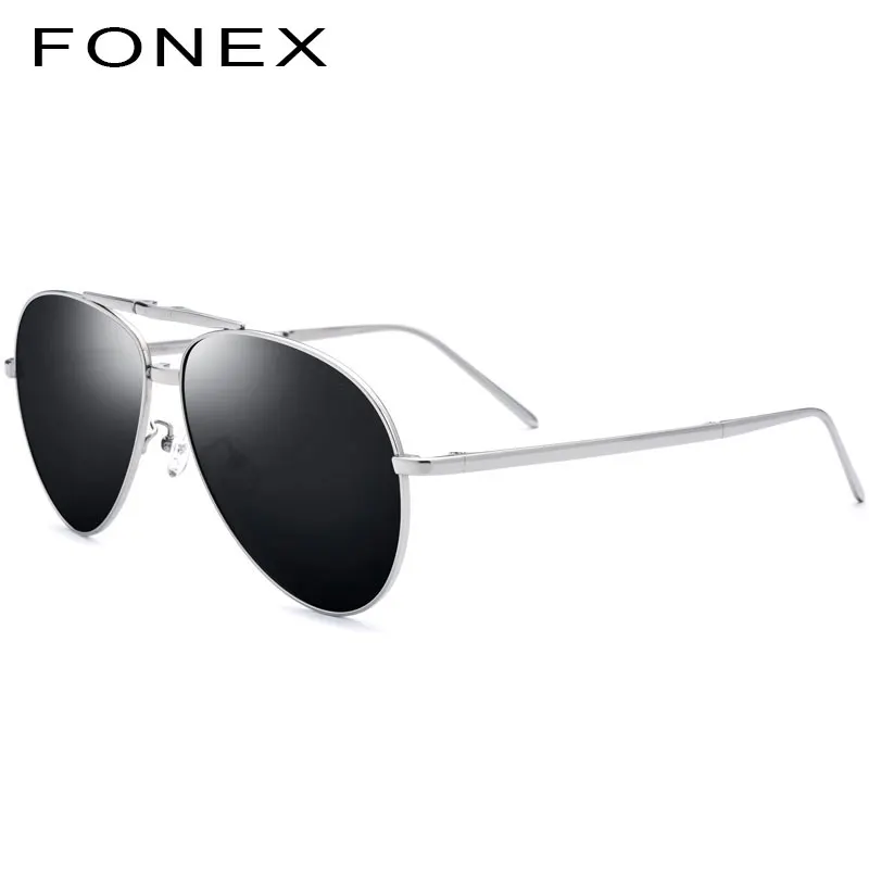 Pure Titanium Polarized Sunglasses Men New Folding Famous Aviation Sun Glasses for Men Aviador High Quality Shades 838 - Цвет линз: Grey