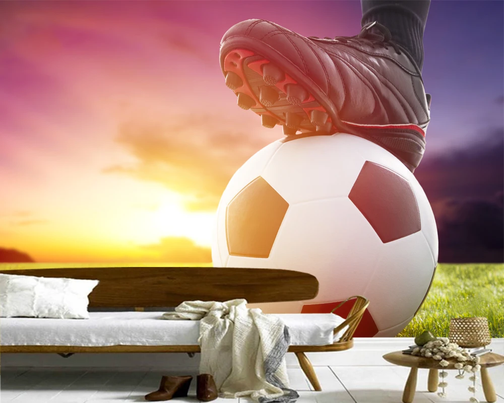 Пользовательские обои для футбола Френки гостиной детской комнаты фоновые