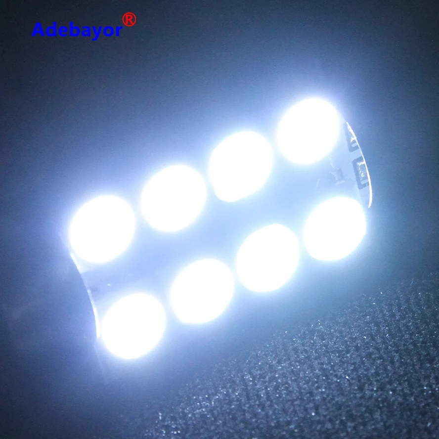 100 шт. Автомобильный интерьер 5050 8 светодиодный SMD Festoon Dome 39 мм светильник LED