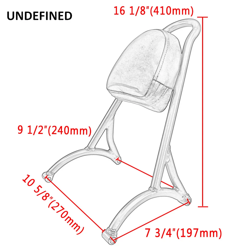 

Motorcycle Burly Short Sissy Bar Backrest Rear Passenger Backrest Pad for Harley Sportster Nightster Iron 883 XL1200 2004-2016