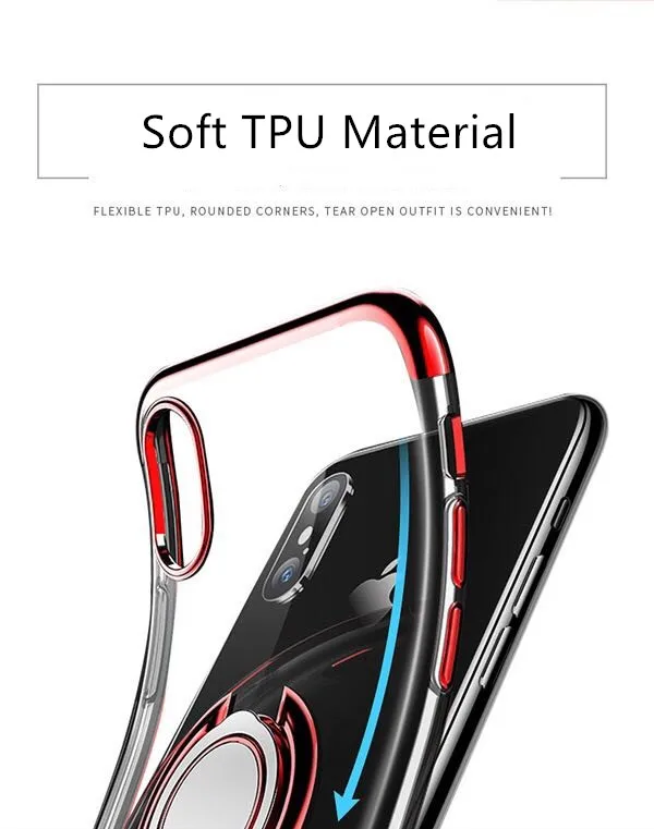 QJW Роскошный прозрачный магнетизм мягкий чехол для телефона iPhone XS Max XR X 6 6s 7 8 плюс