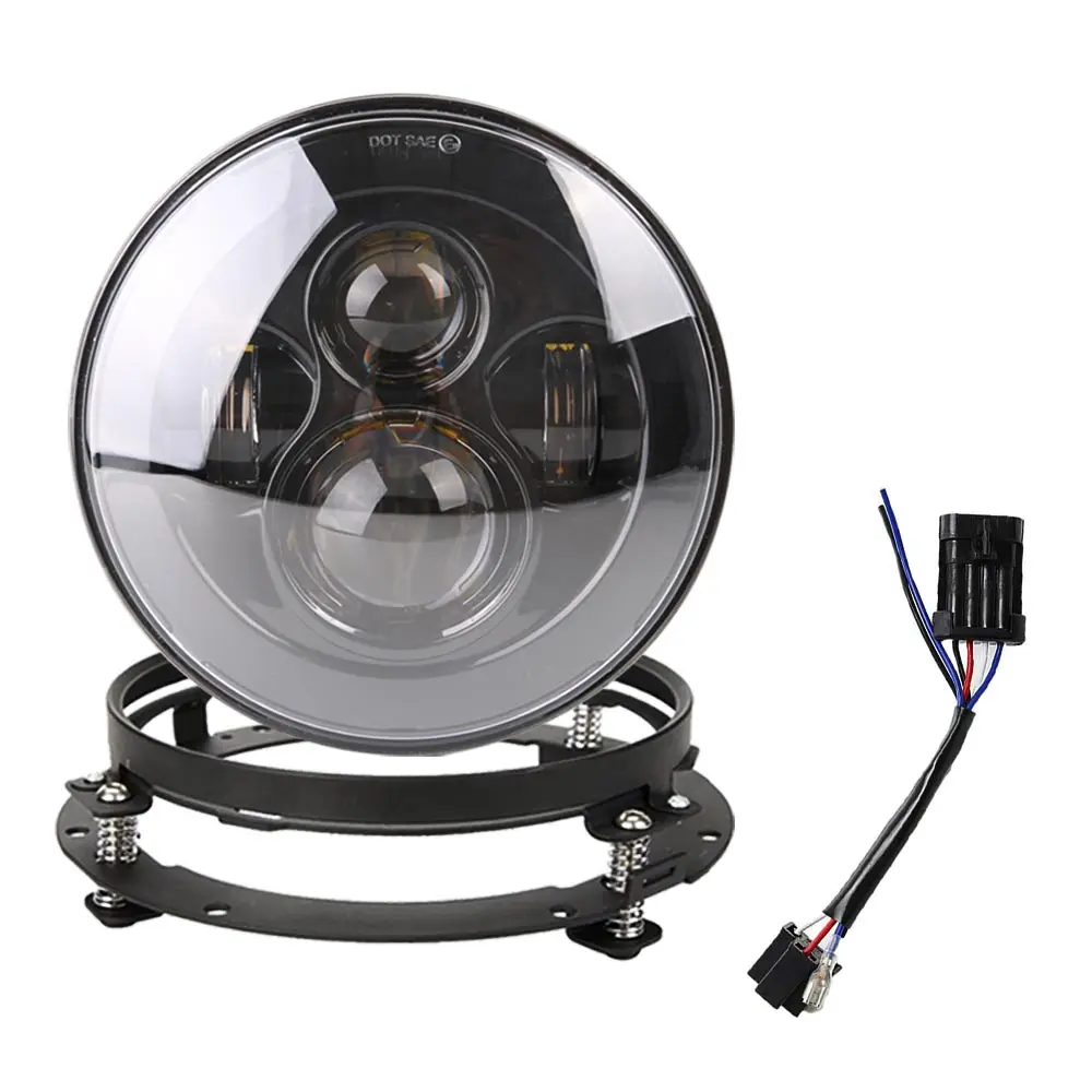7inch and Bracket B Для Harley светильник " светодиодный проектор мотор головной светильник+ 4 1/2 светильник s для Harley Touring Electra Glide Softail Fat Boy - Цвет: 7inch and Bracket B