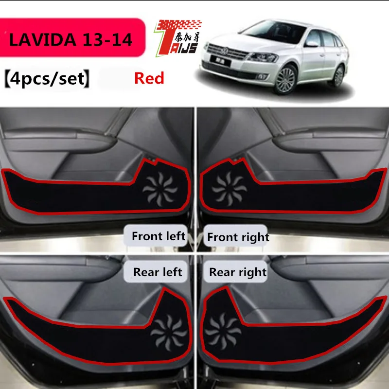 TAIJS 4 шт./компл. двери автомобиля анти kick коврик для Volkswagen LAVIDA 2013 2014 пыли Авто Дверь