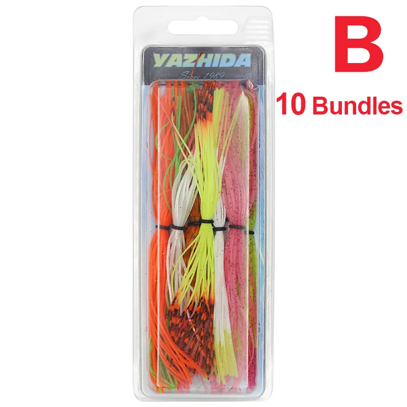 B 10 Colors Силиконовые юбки резиновые юбки нитки 10 цветов для завязывания мушек материал сделать резиновый джиг юбки спиннербати приманки ложка - Цвет: B 10 Colors