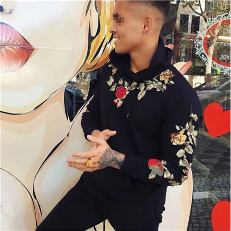 Прямая доставка толстовки для мужчин с длинным рукавом теплый пуловер Роза