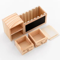 mirui simple pen holder creative fashion garden cute wooden drawer with blackboard student multi function pen holder storage box