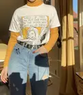 Футболка kuakuayu HJN в винтажном стиле 80-х, с цитатой феминизма, летняя, классная, с рисунком, милые топы