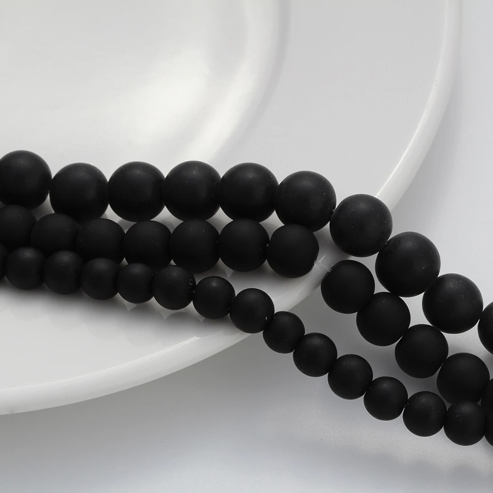 MEIBEADS гладкий черный круглый тусклый полированный матовый бисер рыхлый