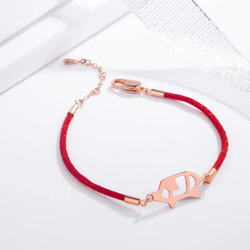 2019 новый год браслет с подвеской поросенок красная веревка высокое качество
