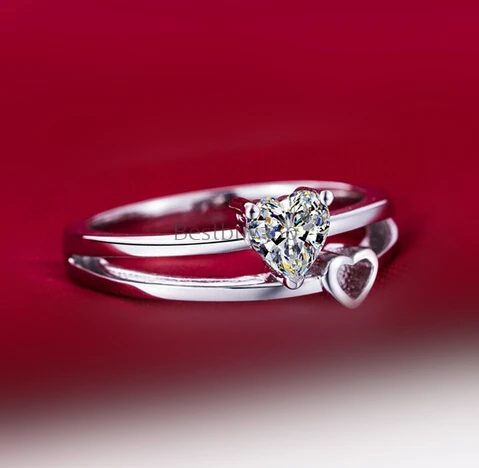 0.5ct 3 зубцов кольцо из стерлингового серебра 925 пробы SONA Диамант Кольцо женское