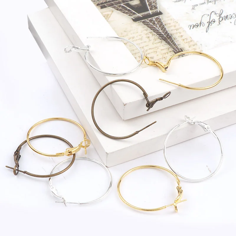 Металлические супер большие круглые серьги кольца 30 мм штифты амбушюры застежки