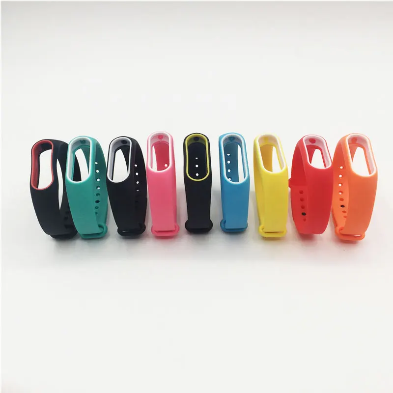 Силиконовый ремешок для Xiaomi Mi band 2 ремешки браслета двухцветные сменные браслеты