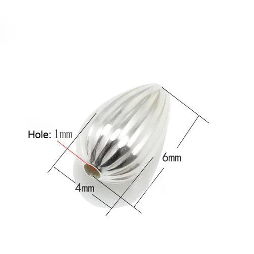 10 шт./лот 6 размеров в Вертикальную Полоску форме капли воды из стерлингового