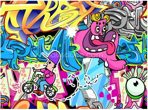 Пользовательские 3D художественные обои городские граффити 3d настенные фрески