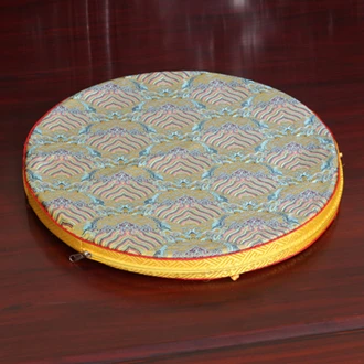 Luxury Floral Thick Seat Cushion Round Sofa Mat High End Chinese Mulberry Silk Chair Cushions Home Decor Seat Pad - Цвет: Цвет: желтый