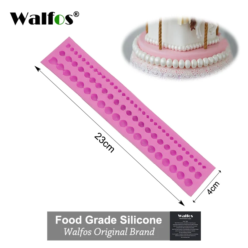 WALFOS DIY милые жемчужные струнные бусины силиконовые формы для украшения торта помадка форма для выпечки - Цвет: WALFOS Pearl Shape