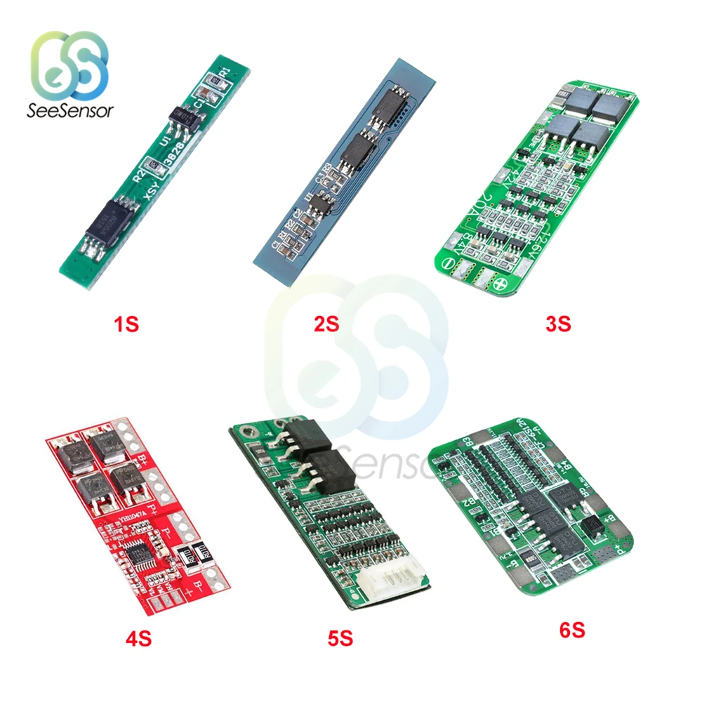 1S 2.5A 2S 3A 3S 20A 4S 30A 5S 15A Защитная плата PCB BMS зарядного устройства для литий ионной