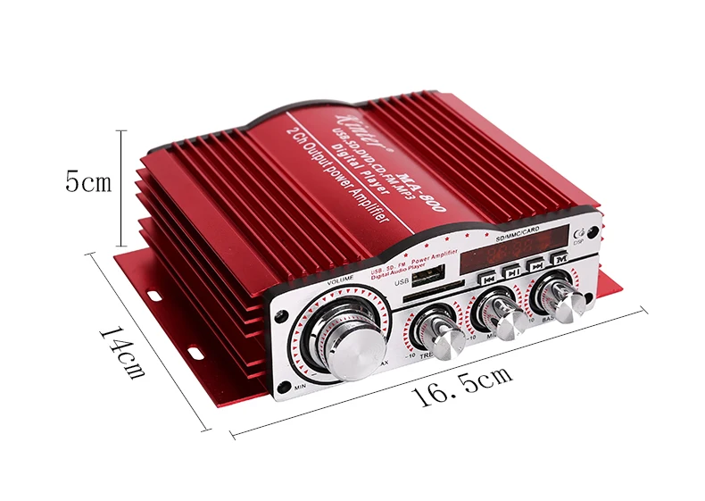 Kinter MA-800 стерео усилитель 2CH DC12V с USB SD FM входом в домашний Автомобиль Мотоцикл