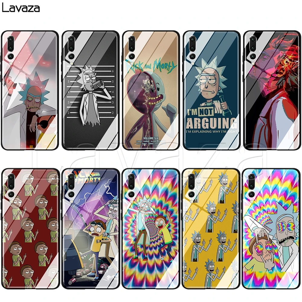 Стеклянный ТПУ чехол Lavaza Рик и Морти для huawei mate 20 P10 P20 P30 Y6 Y9 P smart lite Pro