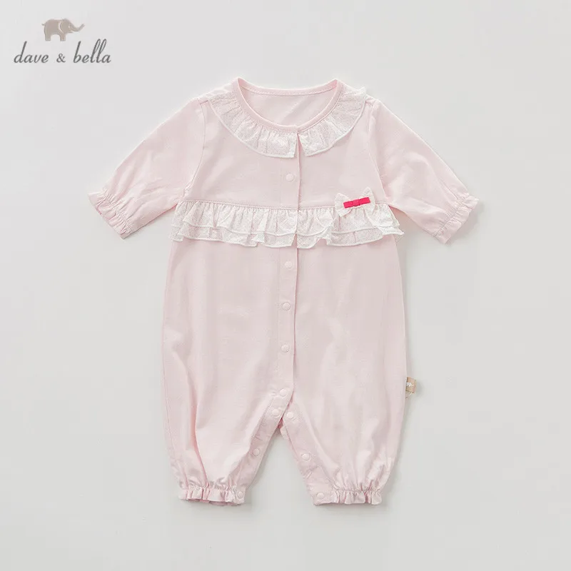 DBH10833 Dave bella/модные однотонные комбинезоны для новорожденных девочек одежда