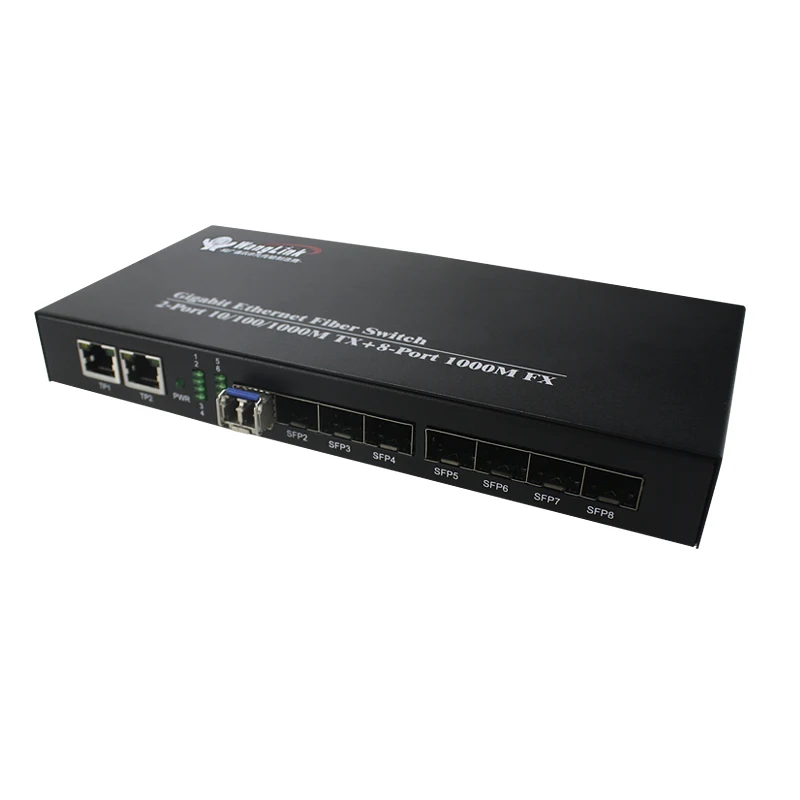 1 25 г 8 волоконных портов + 2 порта rj45 двойной волоконный медиаконвертер sfp модуль