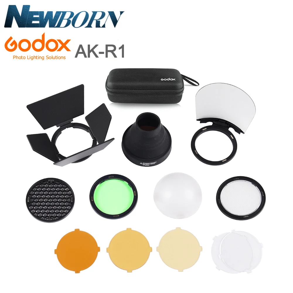 Godox AD200 H200R аксессуары AK R1 двери сарая Snoot Цветной фильтр отражатель соты шаровой