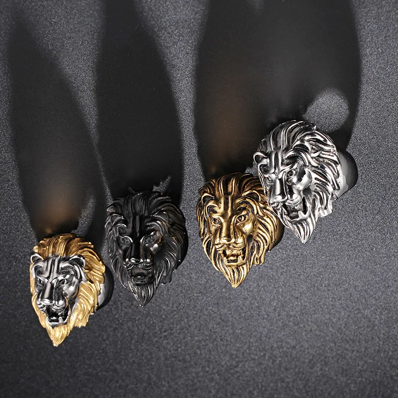 Europe And the United States Stainless Steel Ring men 's Jewelry Wholesale Domineering  Lion Head