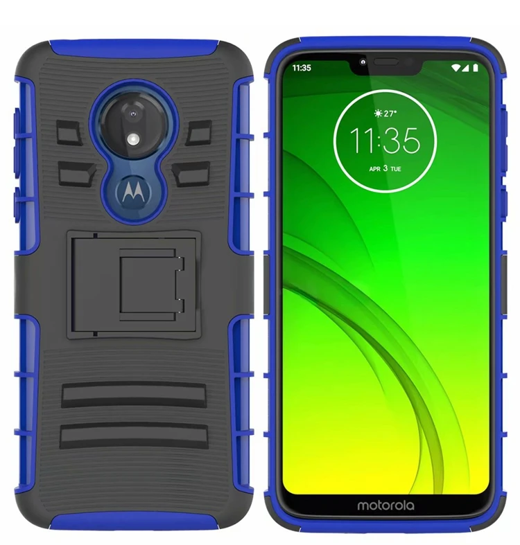 Для Motorola MOTO G7 power G7 power Американская версия Hybrid Heavy Duty 3 в 1 военный Камуфляжный Жесткий противоударный Чехол Зажим для ремня подставка чехол