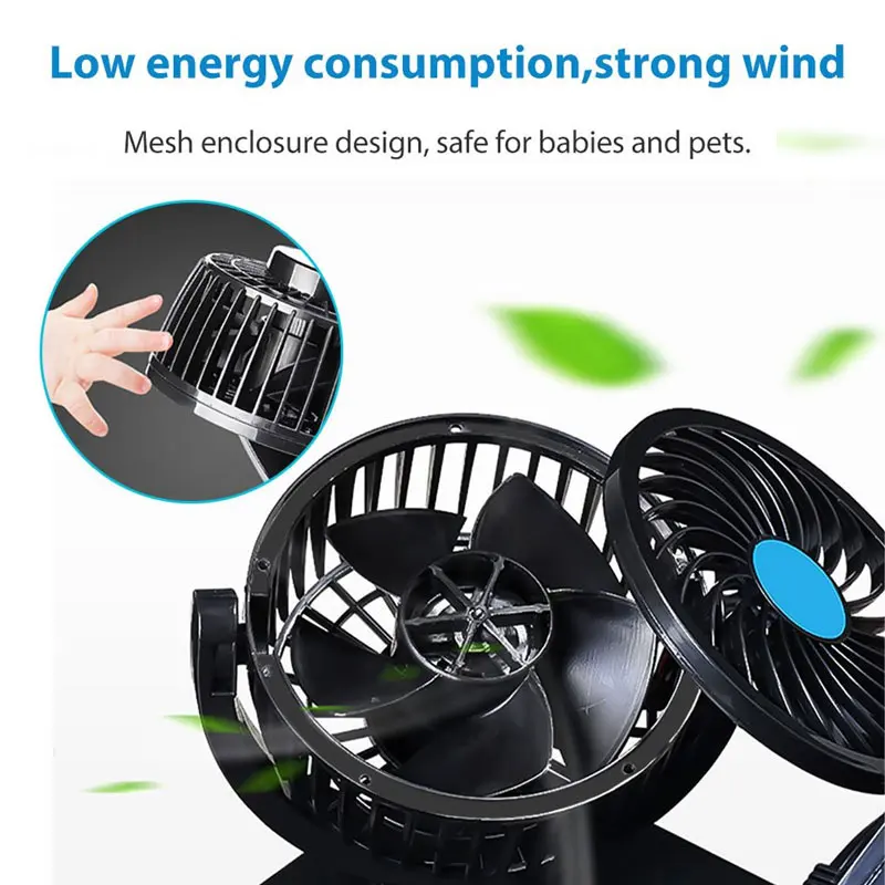 Популярный Электрический автомобильный вентилятор с двойной головкой 12 В