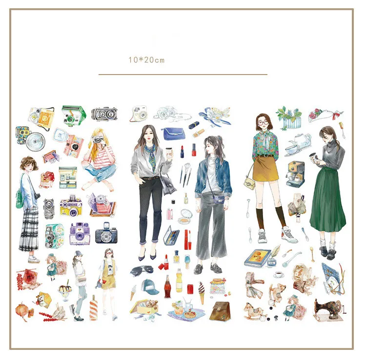 3 шт./лот милые модные декоративные наклейки для журнала девушек Набор наклеек