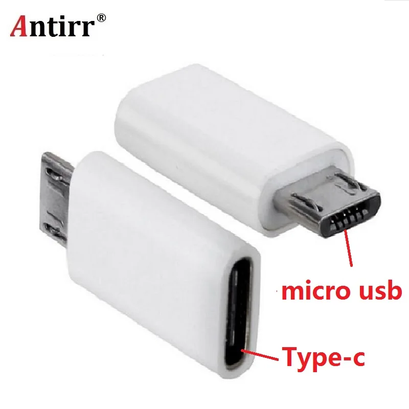 Переходник USB 3.1 Type C (гнездо) на Micro USB (штекер) USB-C для передачи данных, для телефонов, черный, белый