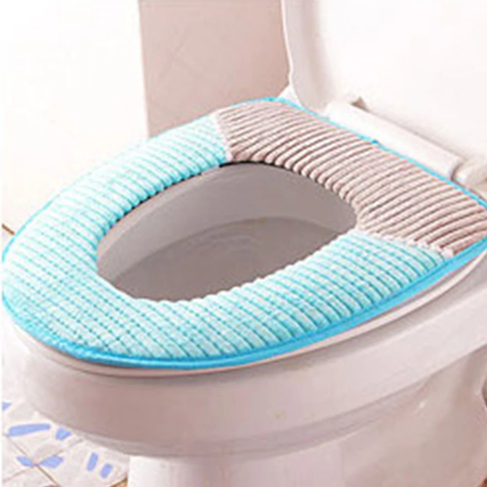 Крышку унитаза толстые вельветовые моющийся туалет коврик PU Водонепроницаемый
