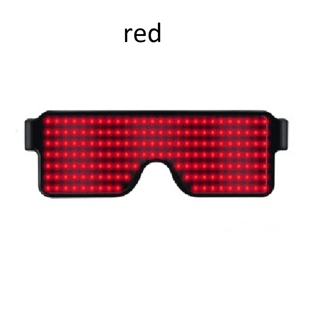 red Новинка, 11 режимов, быстрая вспышка, Led неоновые вечерние очки, USB зарядка, светящиеся очки, рождественское освещение концертов, игрушки, rave Cotillon, армейская бомба - Цвет: red