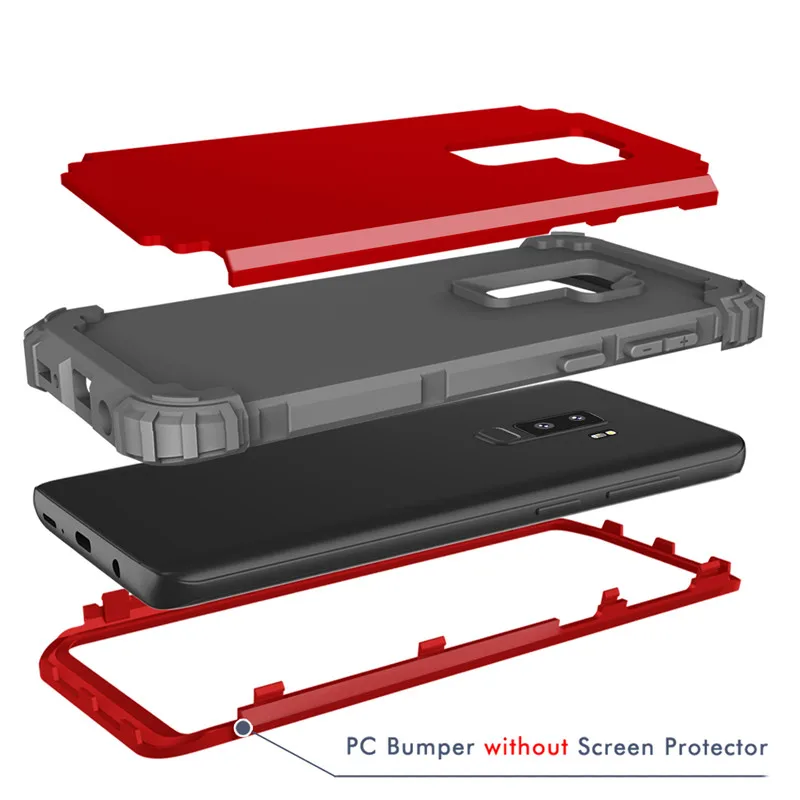 Полузавернутый силикагель + PC 3 в 1 чехол для мобильного телефона с защитой от