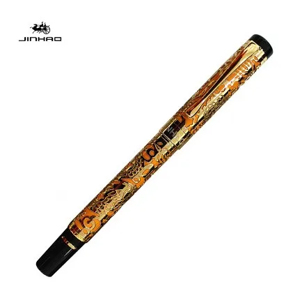 JINHAO 5000 Золотая 18KGP M перьевая ручка ДРАКОН РЕЗНЫЕ канцелярские принадлежности Школьные и офисные ручки - Цвет: 04