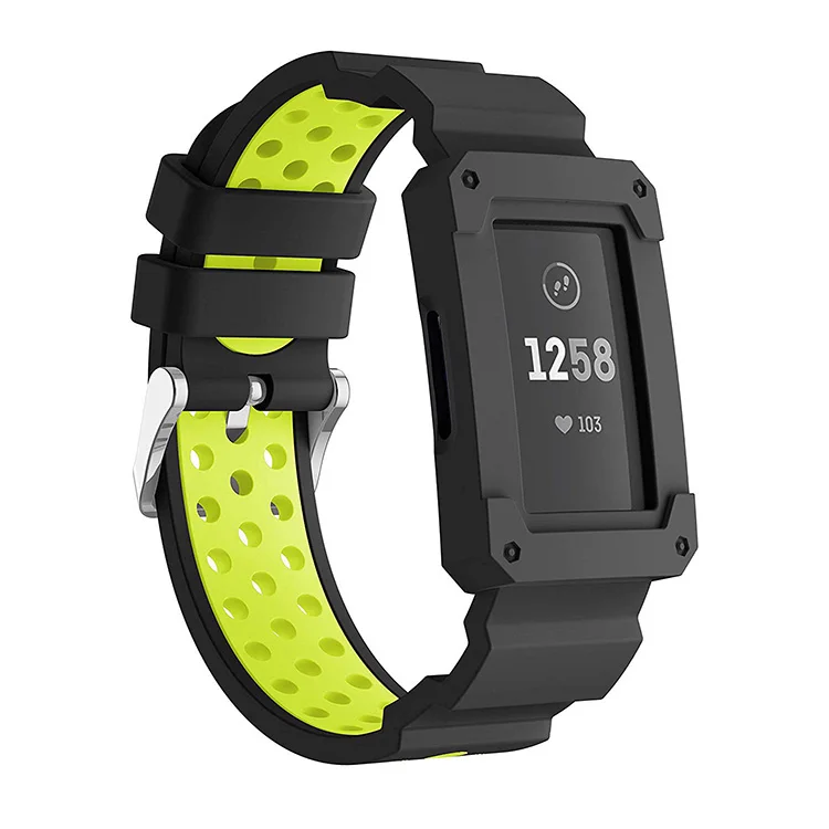 Tschick Accessaries for Charge 3 Bands Anti Impact Design with Silicone Rugged Protective Frame Case Fitbit | Наручные часы