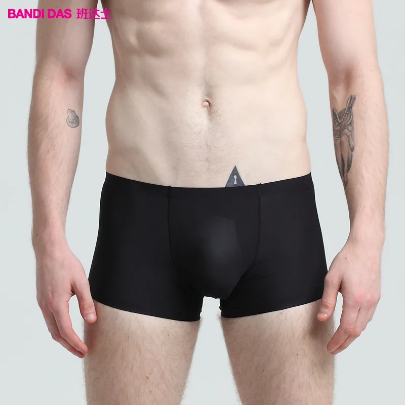 Ультратонкие гладкие мужские трусы из вискозы нижнее белье боксеры розовые