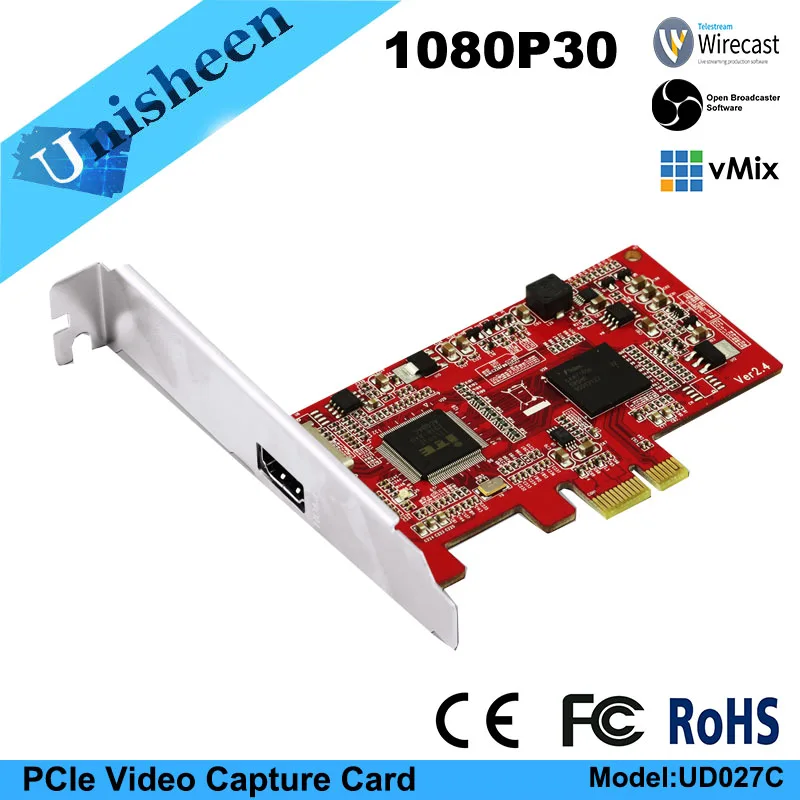 Захват hd-видео карты PCIe 1080P30 HDMI карта захвата vmix wirecast obs live потоковая youtube facebook