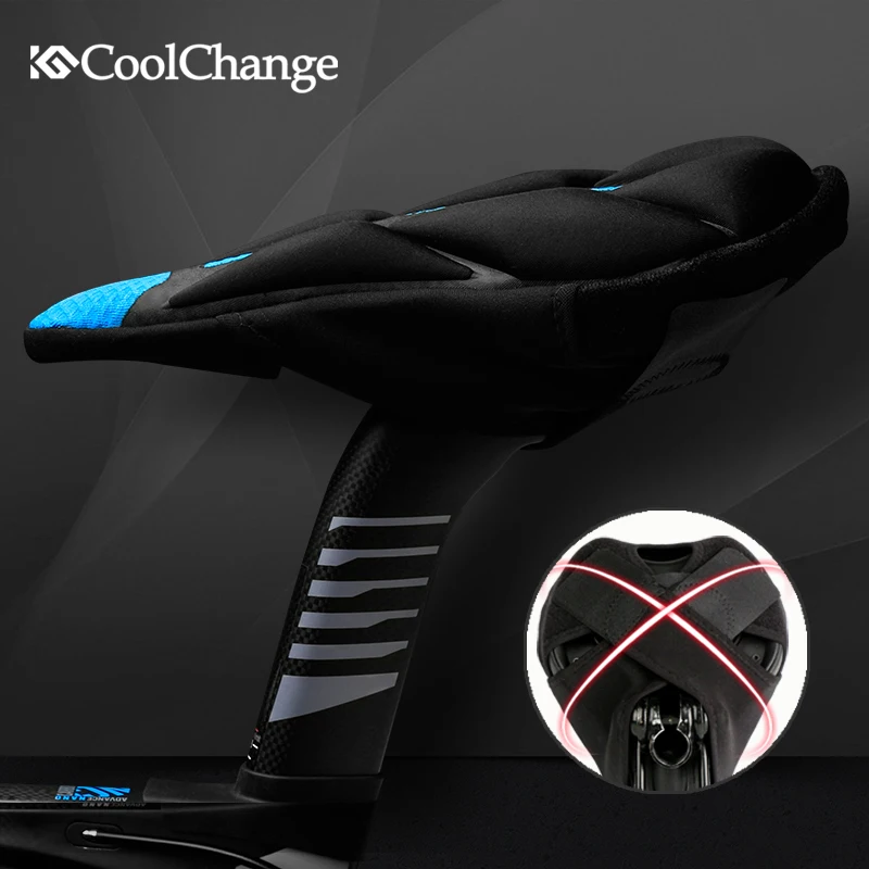 Велосипедное седло CoolChange толстая губка велосипедное удобное Сиденье чехол для