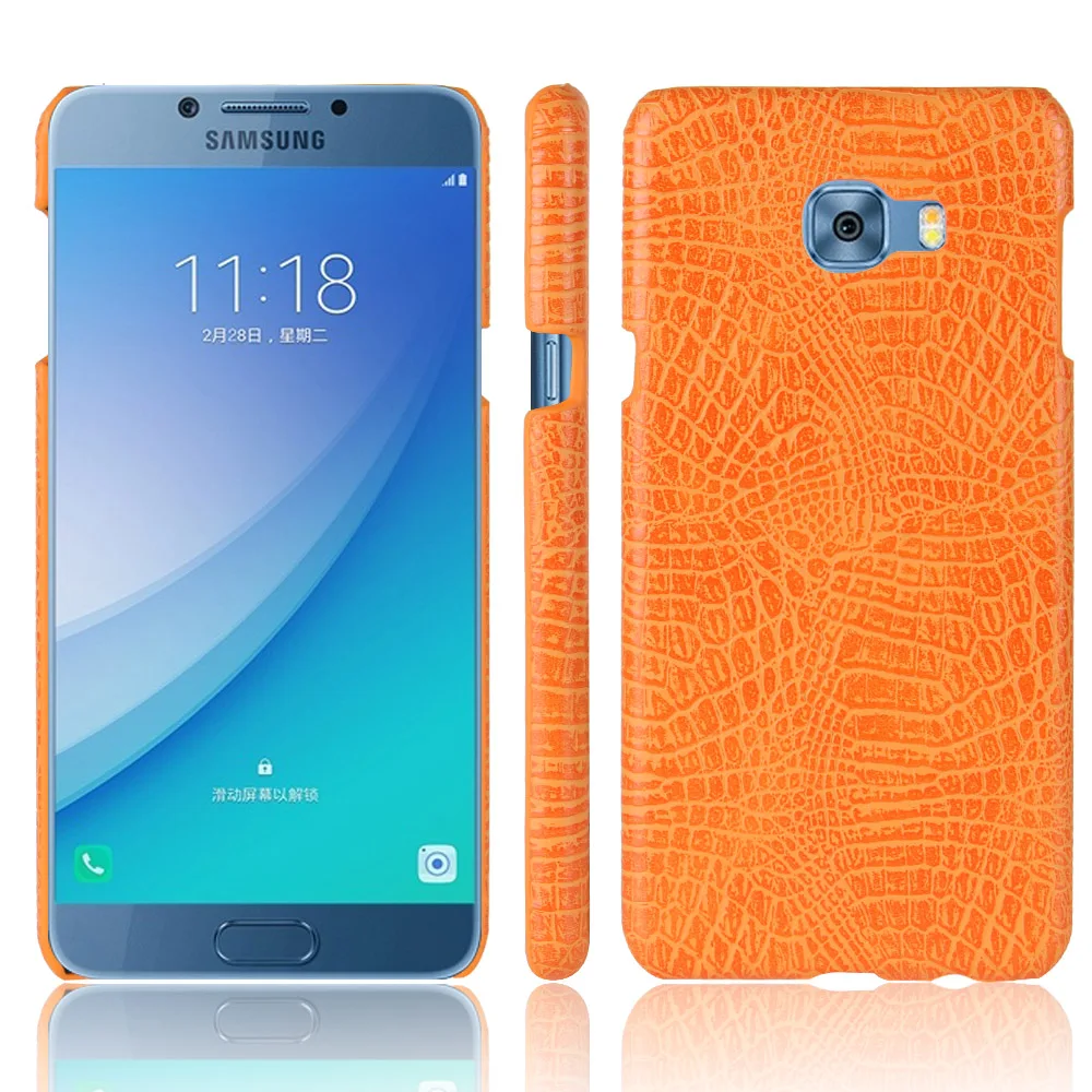 Роскошные Крокодил змея текстура кожаный чехол для Samsung Galaxy C5 Pro Обложка Твердый