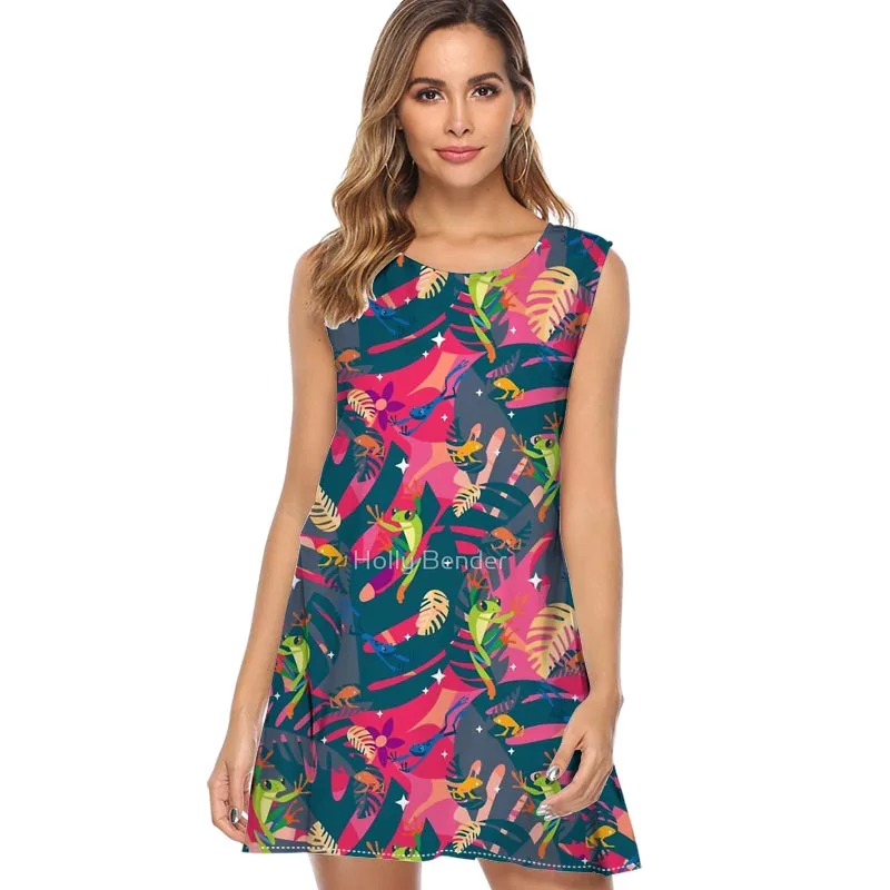 Новое летнее платье с пузырьками женская повседневная одежда 2019 без рукавов