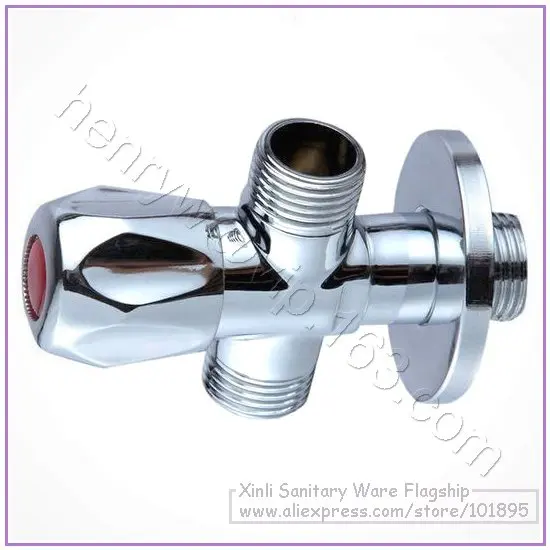 

L15309 - Luxury Chrome Finish Brass Material 1 inlet & 2 outlet of Angle Valve