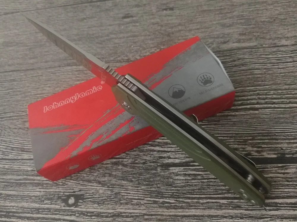 Jonnyjamie Presidio 3,1" 94g C818FG D2 лезвие Зеленый G10 ручка тактический шариковый подшипник Флиппер складной карманный нож для выживания EDC ножи