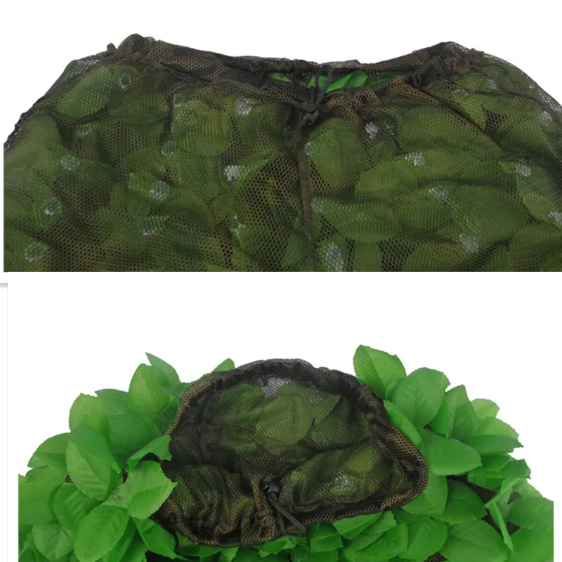 

One Size Green Leaf Hunting Ghillie Suit Lightweight Breathable Military Sniper Jungle Ghillie Suit Bird Watching Hiden Clothing