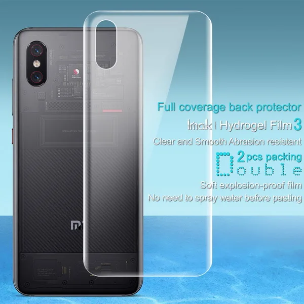 2PCS For Back 2 шт полное покрытие для Xiaomi Mi 8 Explorer edition защита экрана задняя крышка протектор Imak все стоячая Гидрогелевая пленка - Цвет: 2PCS For Back