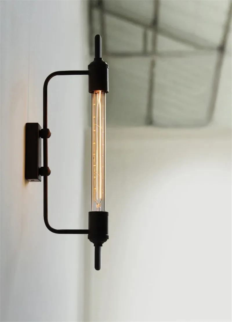 

Vintage Wall Lamp Steam Pipe Retro Black Metal Wall Light For Bathroom Vanity Lights/ Fixture Wall Sconce Bar Home Lighting